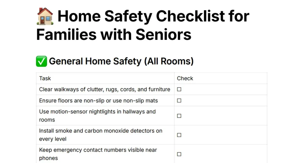 Home Safety Checklist for Families with Seniors